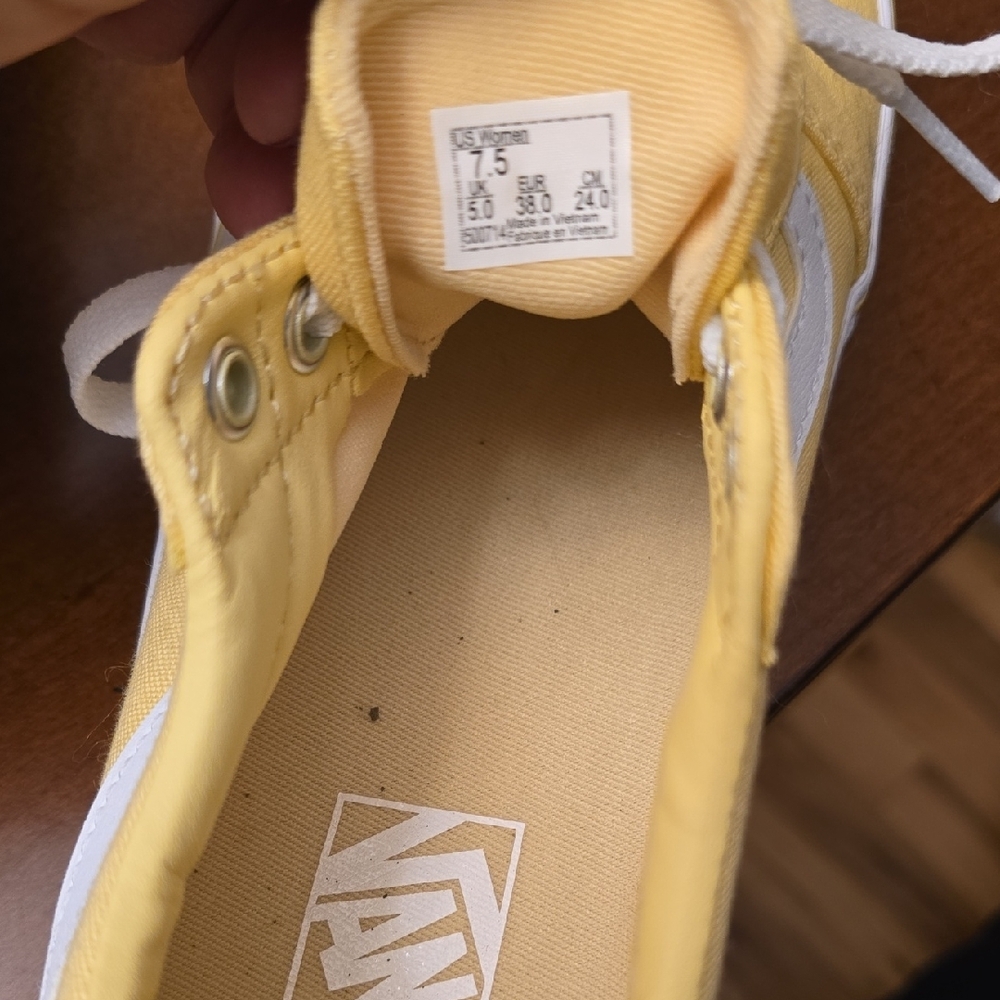 Yellow Canvas Sneakers with White Accents - Picture 3 of 9